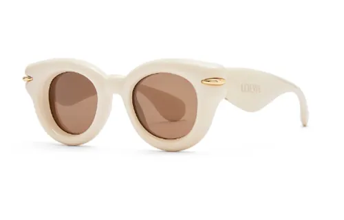 LOEWE Nylon Irregular Shape Sunglasses Women's Beige