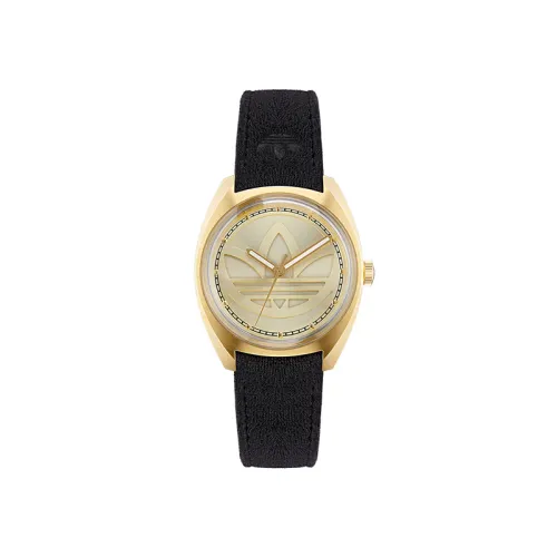 Adidas Originals Wrist Watches Quartz Movement Leather Strap Gold Dial Unisex