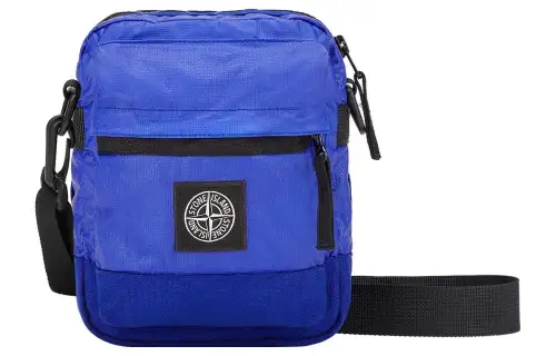 STONE ISLAND Cotton With Polyurethane Messenger Bag, Shoulder Bag, Crossbody Bag Regular Unisex Ultramarine Blue