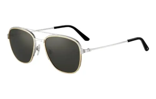 CARTIER Aviator Sunglasses Unisex Silver