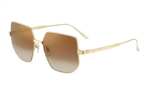 CARTIER Metal Irregular Shape Sunglasses Men's Gold