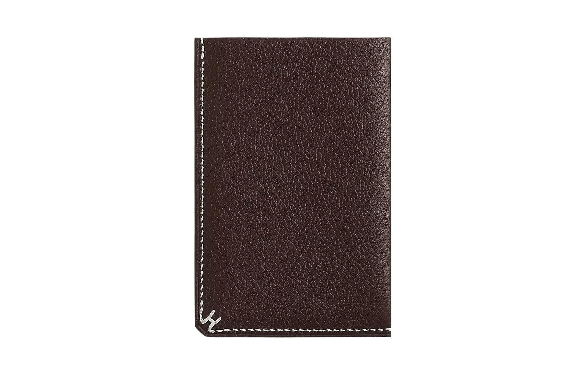 HERMES H Sellier Evercolor Calfskin Wallet, Card Holder Unisex 44 Moka Mocha