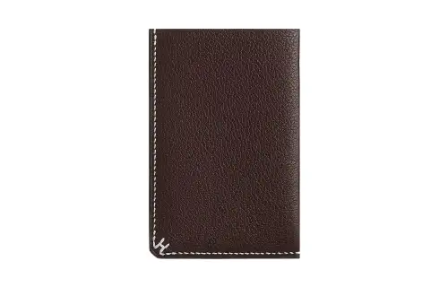 HERMES H Sellier Evercolor Calfskin Wallet, Card Holder Unisex 44 Moka Mocha