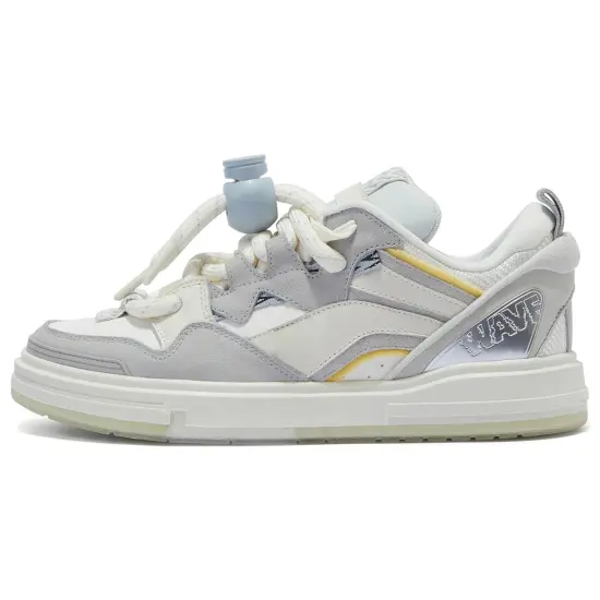 LiNing Wave Skateboard Shoes Men Low Top Microcrystalline Gray