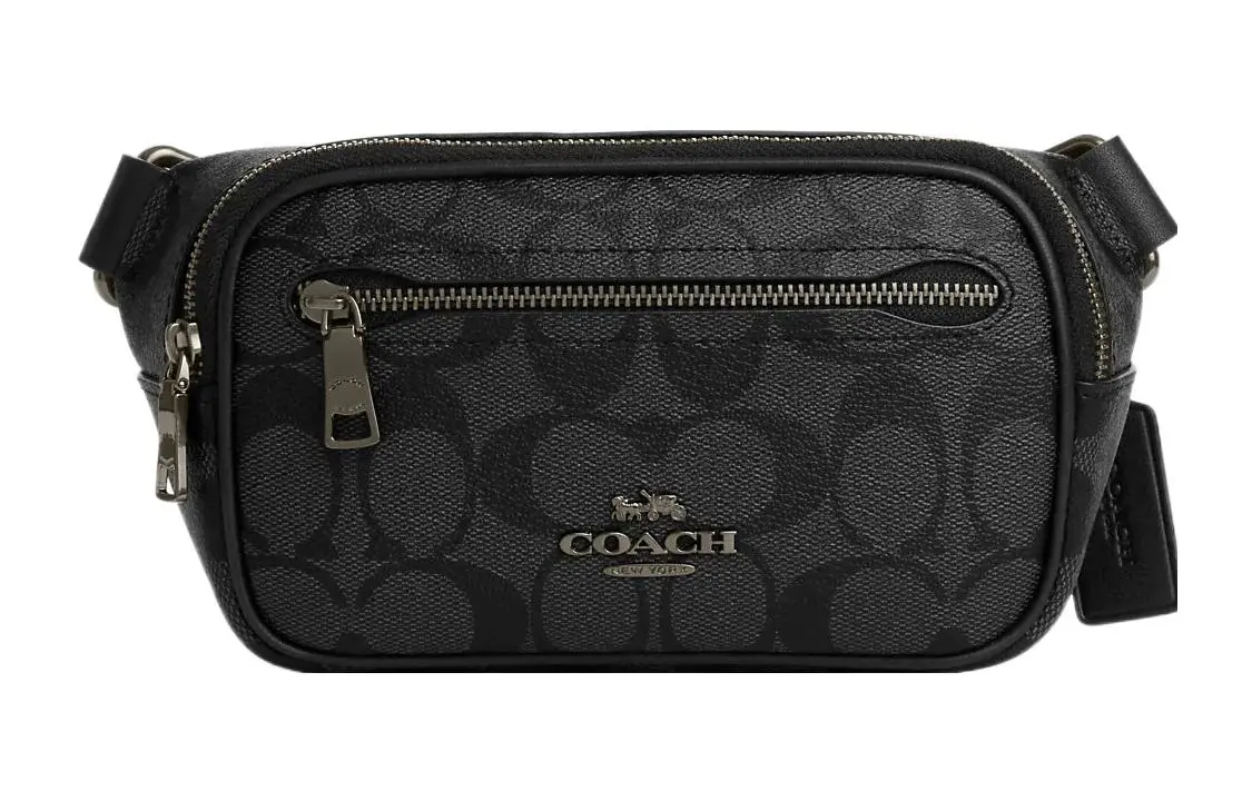 COACH Canvas With Leather Sling Bag, Shoulder Bag, Fanny Pack Small Men's Black