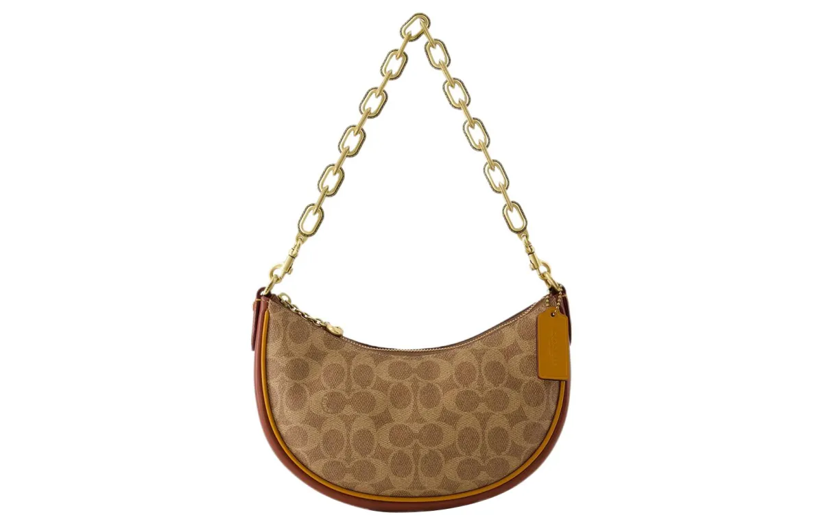 COACH Mira Artificial Leather Handbag, Shoulder Bag Medium Women's Chestnut