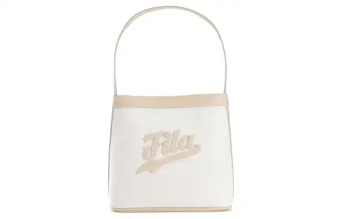 FILA FUSION PU, Leather, Fabric Handbag, Shoulder Bag, Crossbody Bag Regular Unisex Ecru