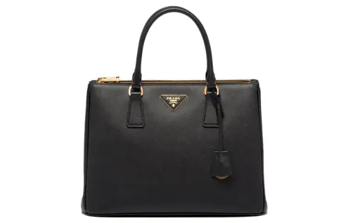PRADA Metal Accessories Leather Tote Bag, Shopping Bag, Shoulder Bag, Crossbody Bag, Handbag Large Women's Black