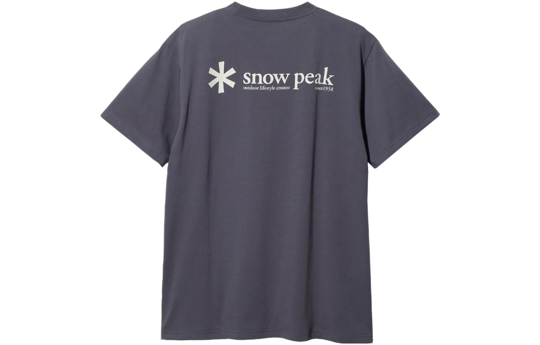 Мужская футболка snow peak logo T-Shirt T (серая) — фото 2