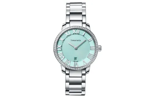 TIFFANY & CO. Atlas® Wrist Watches Quartz Movement Stainless Steel Strap 31mm Blue Dial Women's Watch