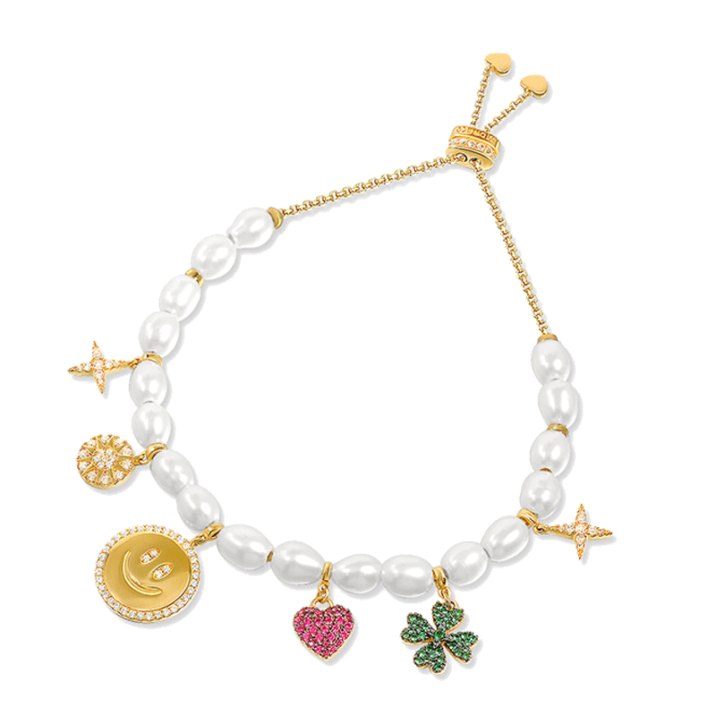 Apm monaco ETE series elegant and exquisite lucky four-leaf clover pearl light luxury bracelet women's # gift box