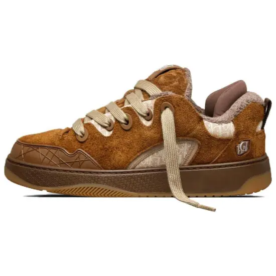 DIOR B9S Skater Erl Brown Suede With Brown And Beige DIOR Oblique Jacquard