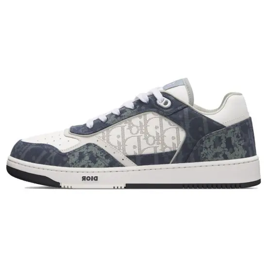 DIOR B27 Low Denim Blue White DIOR Tears Oblique Galaxy Leather