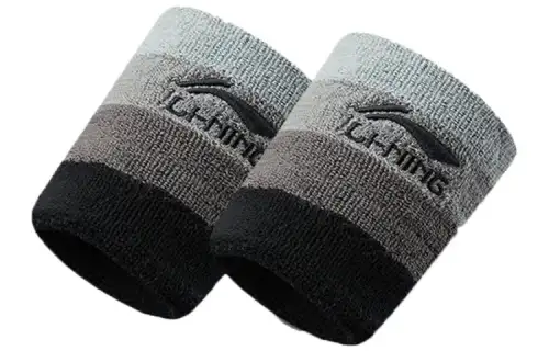 Li Ning, sports basketball volleyball keep warm sweat towel for badminton for gym, breathable black wristband