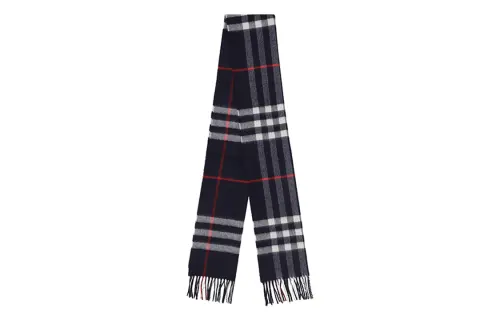 Burberry Check Pattern Fringed Edge Scarf