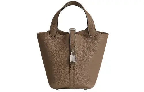 HERMES Picotin Lock Maurice Bullock Leather Basket Bag, Bucket Bag, Handbag 18 Women's M1 Origan Color
