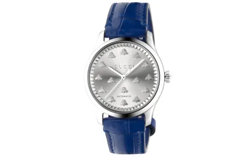 GUCCI G Timeless Collection Wrist Watches Automatic Mechanical Movement Crocodile Leather Strap 38mm Silver Dial