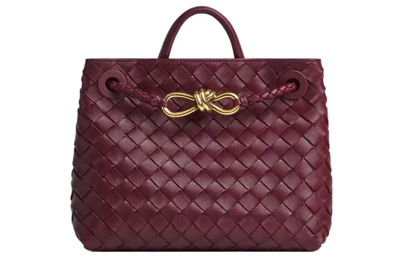 Bottega Veneta Andiamo Sheepskin Shoulder Bag, Crossbody Bag, Handbag Small Women's Barolo Burgundy