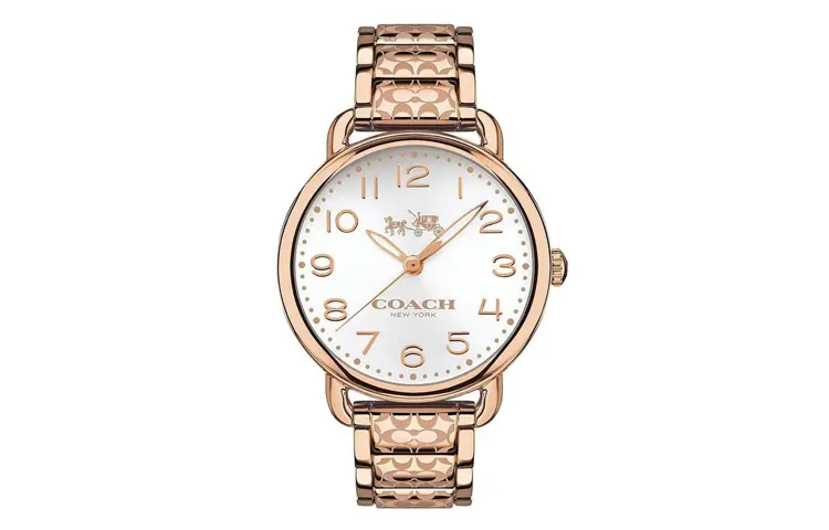 COACH Delancey Wrist Watches Quartz Movement Stainless Steel Strap 36mm Silver Dial Women's Watch 30m Water Resistant