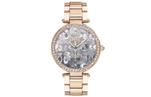 COACH Wrist Watches Quartz Movement Stainless Steel Strap 34mm Gray Dial Women's Watch 30m Water Resistant