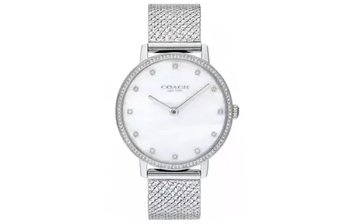 COACH Wrist Watches Quartz Movement Stainless Steel Strap 36mm White Dial Women's Watch ['100', 301050]m Waterproof