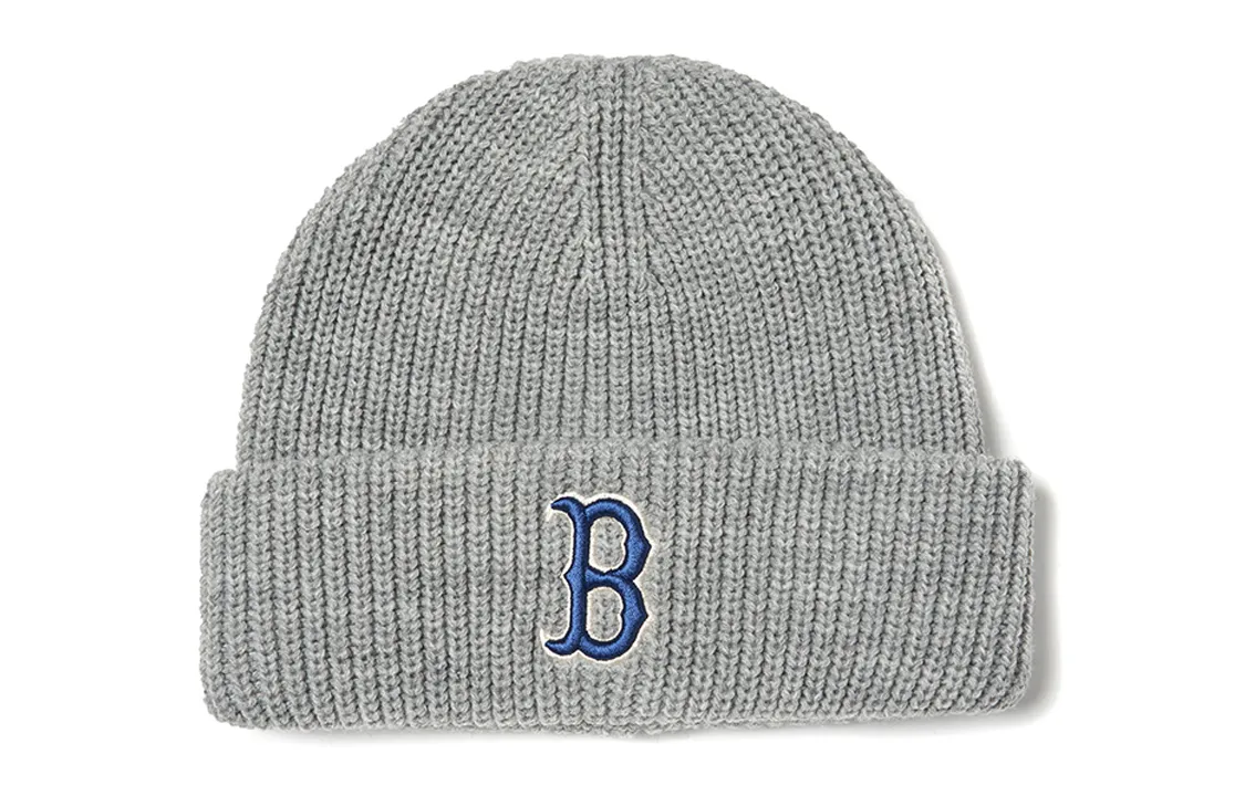 MLB Patterned Print Acrylic Beanies Unisex Gray