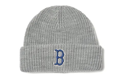 MLB Patterned Print Acrylic Beanies Unisex Gray