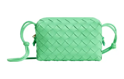 Bottega Veneta Loop Sheepskin Camera Bag, Handheld, Shoulder Bag, Crossbody Bag Mini Women's Siren Green