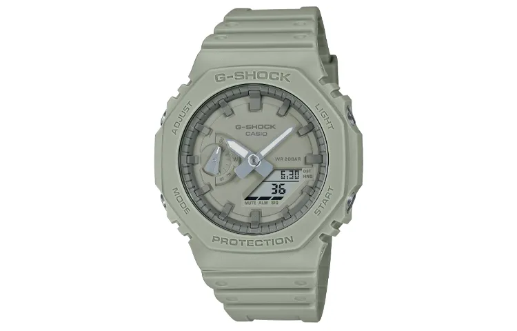 CASIO Unisex Liquid Crystal/Analog Dual Display Series Gray Watch GA-2100NC-3AJF