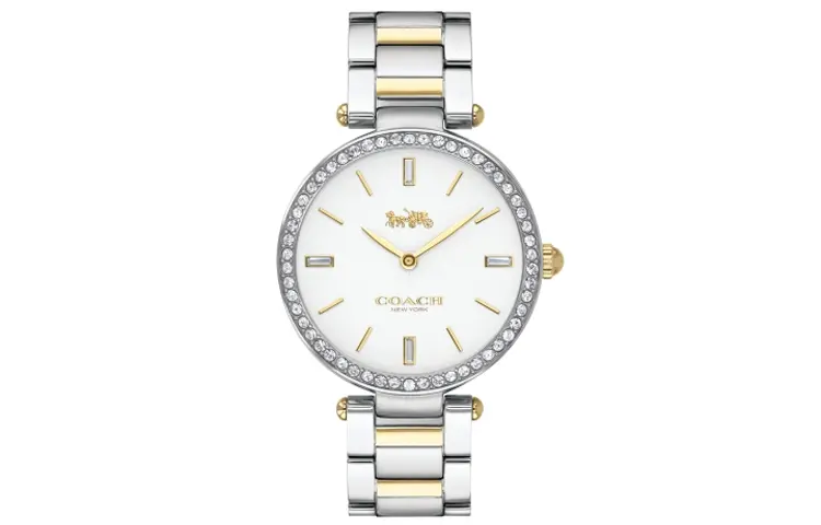 COACH Wrist Watches Quartz Movement Stainless Steel Strap 36mm White Dial Women's Watch 30m Water Resistant