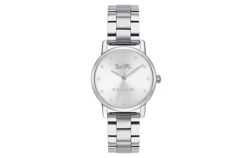 COACH Wrist Watches Quartz Movement Stainless Steel Strap Silver Dial Women's Watch 30m Waterproof