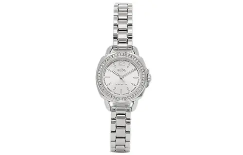 COACH Wrist Watches Quartz Movement Stainless Steel Strap Silver Dial Women's Watch Water Resistant For Everyday Use