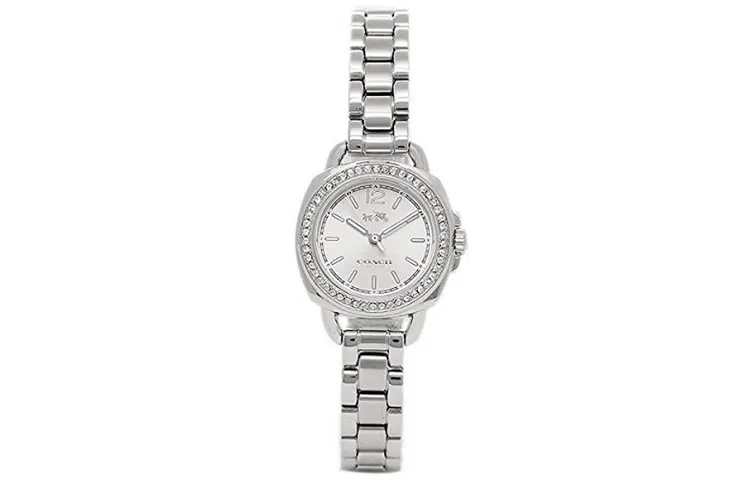 COACH Wrist Watches Quartz Movement Stainless Steel Strap Silver Dial Women's Watch Water Resistant For Everyday Use