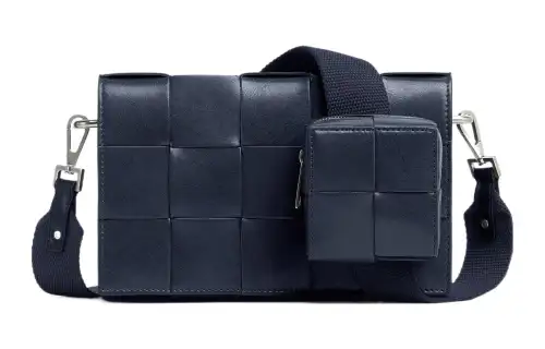 Bottega Veneta CASSETTE Cow Leather Crossbody Bags Medium Men's Space Blue