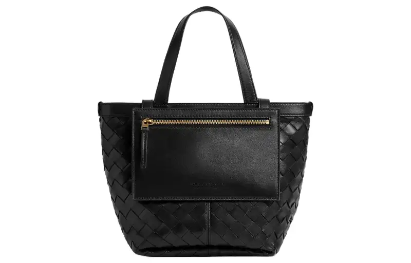 Bottega Veneta Sheepskin Tote Bag, Shopping Bag, Handbag Small Women's Black