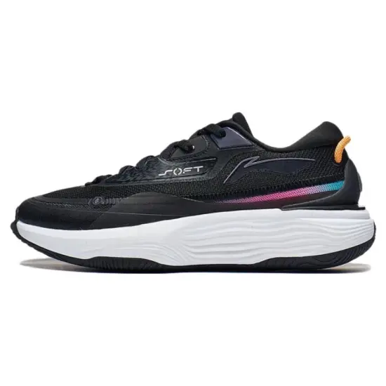 LiNing SOFT WARM Cushioning Wear Resistant Low Top Casual Shoes Men's Black Orange