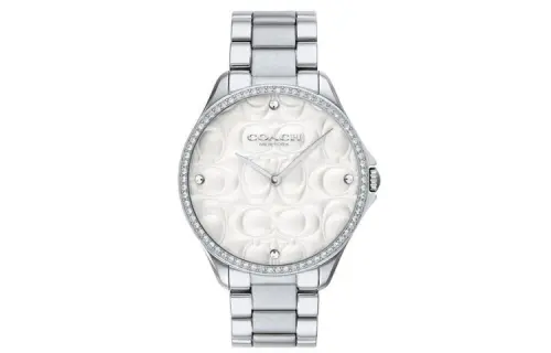 COACH Wrist Watches Quartz Movement Stainless Steel Strap White Dial Women's Watch 30m Water Resistant