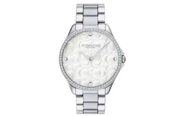 COACH Wrist Watches Quartz Movement Stainless Steel Strap White Dial Women's Watch 30m Water Resistant