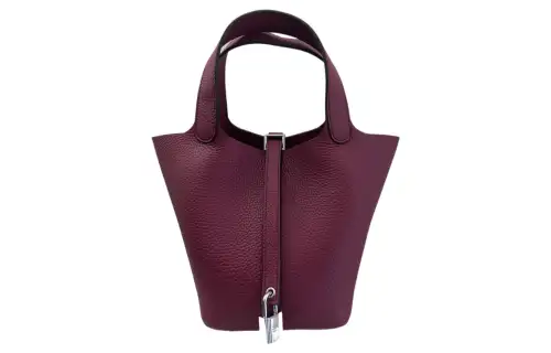 HERMES Picotin Lock Maurice Bullock Leather Basket Bag, Bucket Bag, Handbag 18 Women's 57 Bordeaux Red