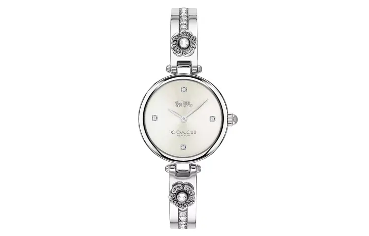 COACH Wrist Watches Quartz Movement Stainless Steel Strap 26mm Silver Dial Women's Watch 30m Water Resistant