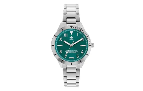 Adidas Originals FASHION Wrist Watches Quartz Movement Stainless Steel Strap Green Dial Women's Watch