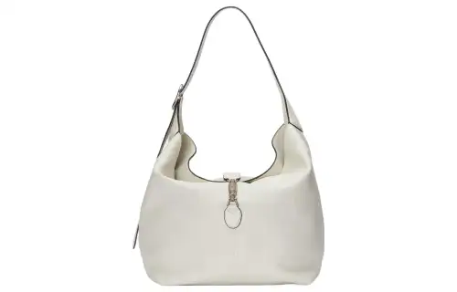 GUCCI Jackie 1961 Leather Crescent HOBO Shoulder Bag Unisex White