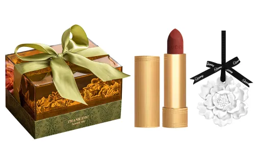 GUCCI Gucci, acrylic gift box, lipstick, white tea, aromatherapy, makeup primer, set, long-term effect, 3.5g