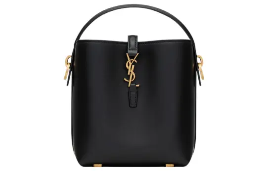 SAINT LAURENT Cow Leather Bucket Bag, Shoulder Bag, Crossbody Bag Mini Women's Black