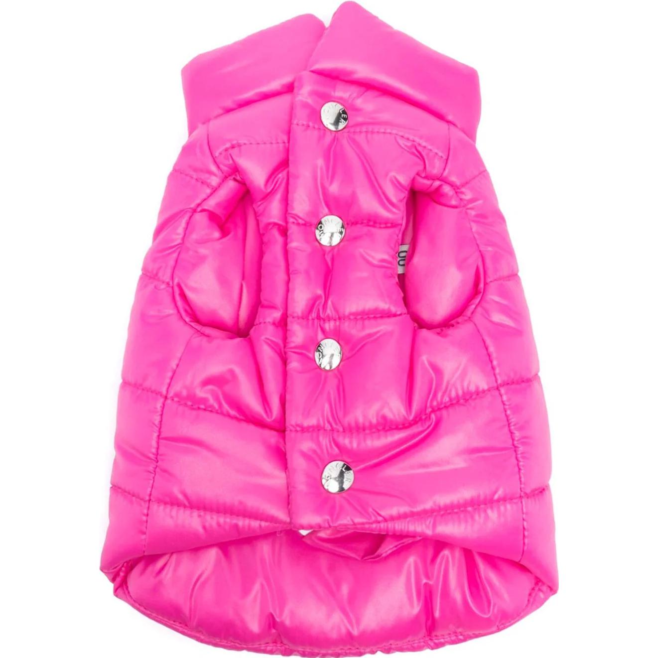 Moncler X Poldo collaboration Padded design Logo applique on the front Silver hardware Accessories High collar snap-button sleeveless jacket Pet apparel
