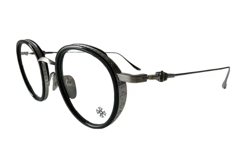 Chrome Hearts Irregular Shape Eyeglass Frames Unisex Black