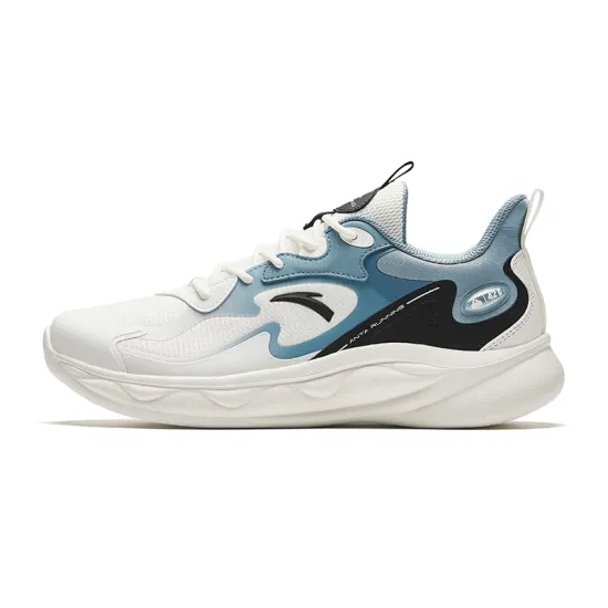ANTA Sheepskin Running Shoes Men Low-Top White Blue/Black