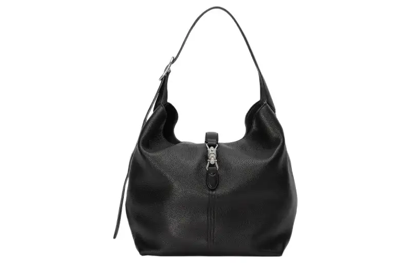 GUCCI Jackie 1961 Leather Crescent HOBO Shoulder Bag Unisex Black