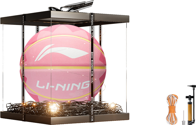 Li Ning Rubber Basketball Pink Yellow Size 7 Training Unisex