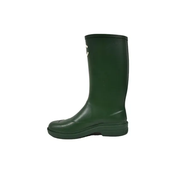 CHANEL Rain Boots Women's Dark Green